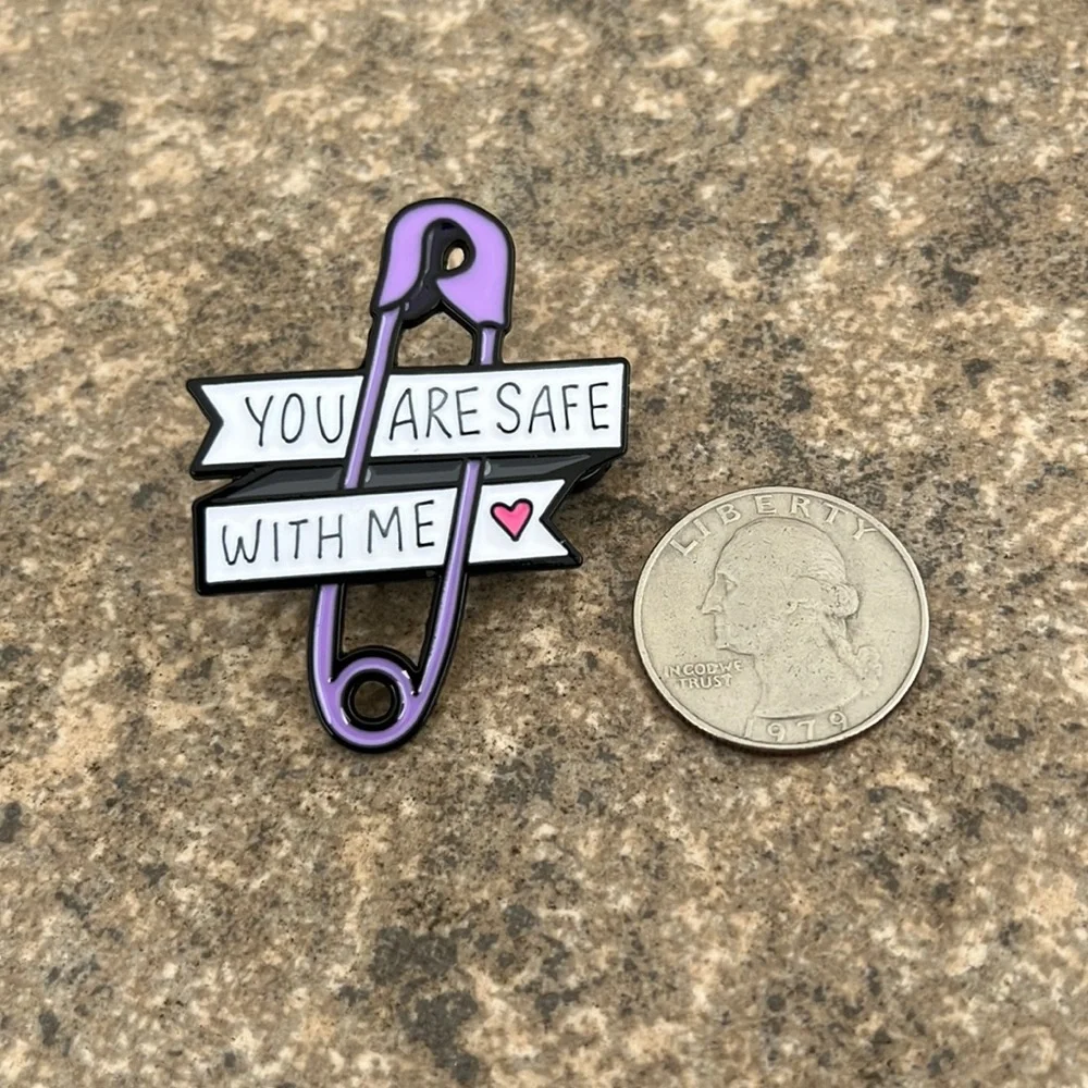 LGBTQ You are safe with me brooch lapel pin backpack‎ pin